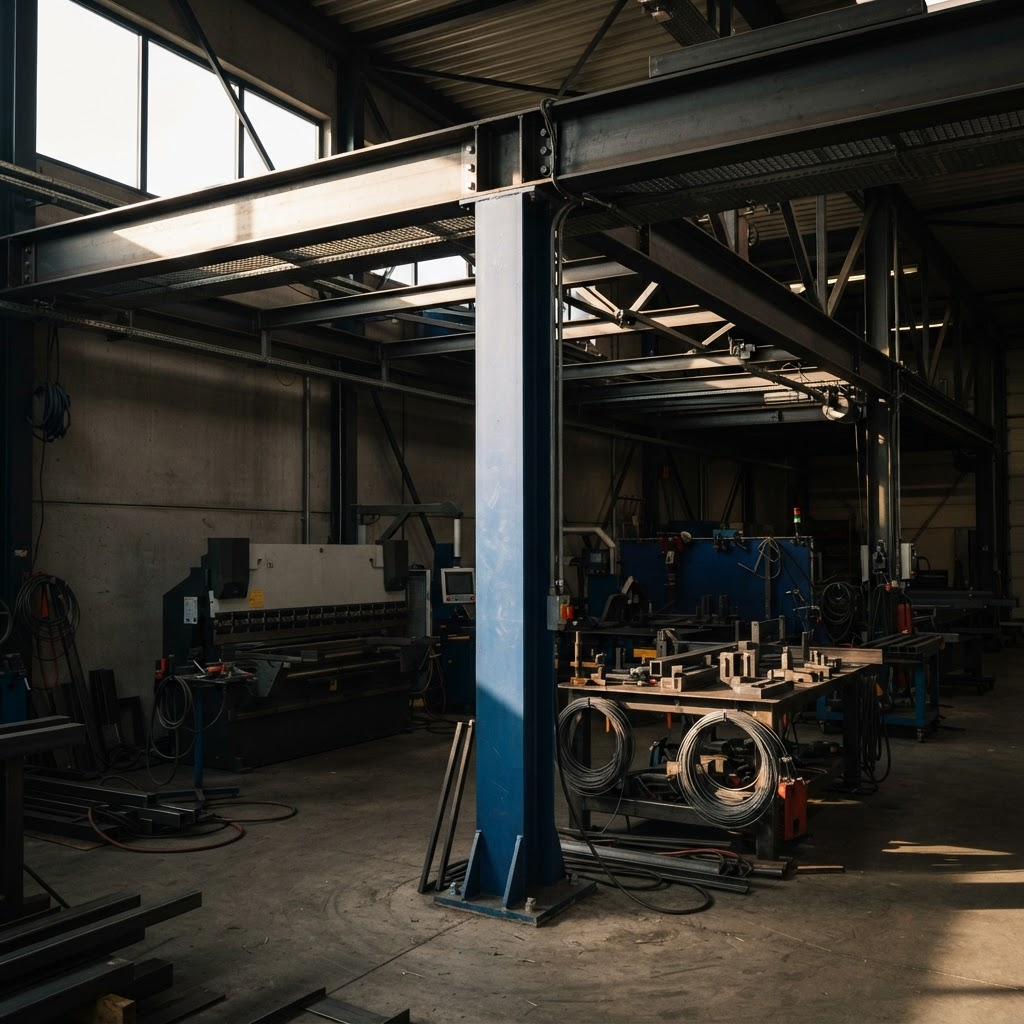 Precision metalwork in a modern industrial workshop